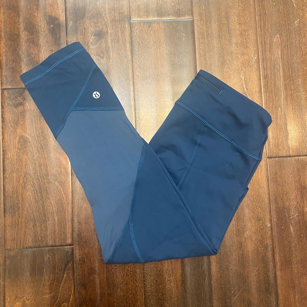 Lululemon High-Rise Pace Rival Crop in Night Diver Blue